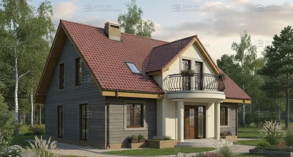 Проект Двухэтажный дом 13 на 13, 191 м2