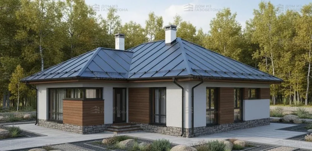 Проект Одноэтажный дом 16 на 14, 167 м2