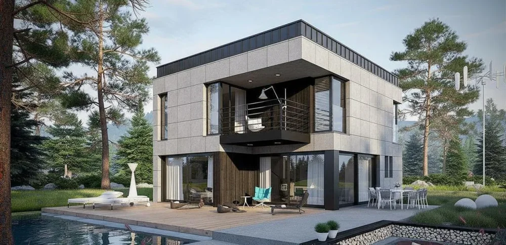 Проект Двухэтажный дом 10 на 10, 134 м2